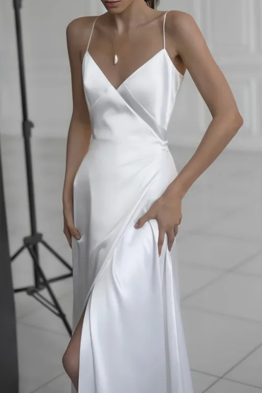 Satin V-Neck Sleeveless Slip Maxi Dress sold by Micas
