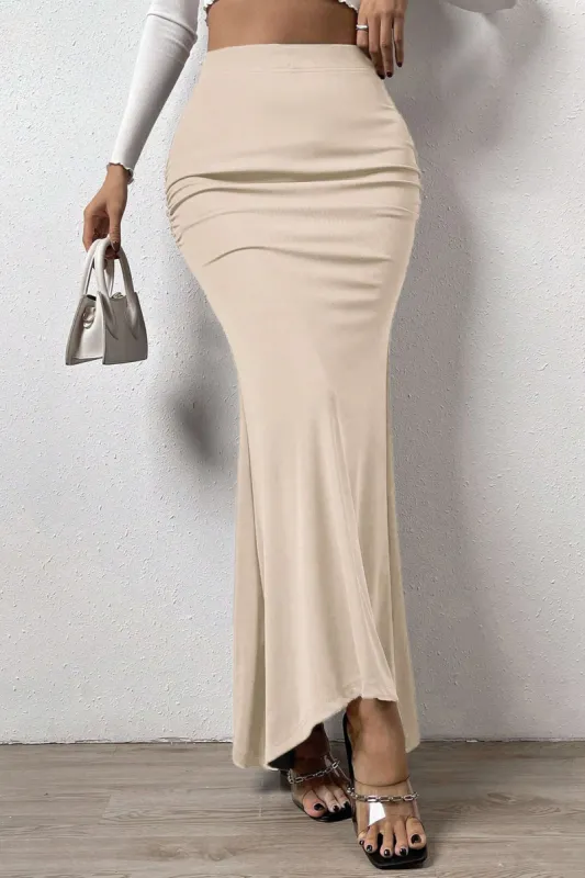 Solid High Waist Maxi Skirt sold by Micas