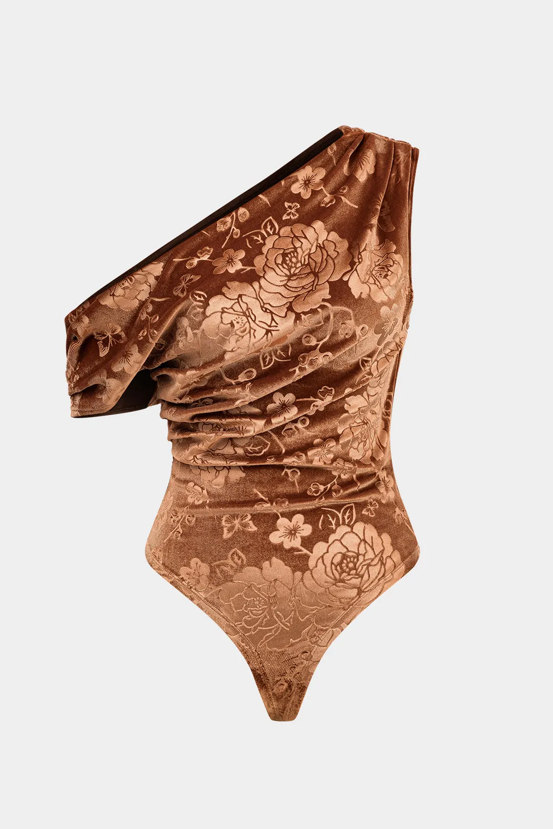 Blomsterprint fløjl asymmetrisk bodysuit sold by Micas