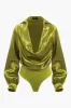 Satin patchwork langærmet bodysuit sold by Micas