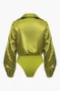 Satin patchwork langærmet bodysuit sold by Micas