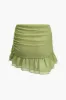 Ruffle V-hals top og nederdel sæt sold by Micas