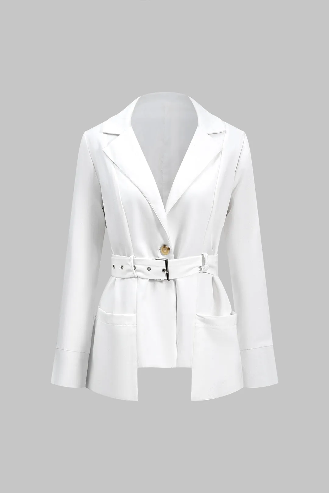 Solid Belted Pocket Blazer And Pants Set sold by Micas product image thumbnail 2