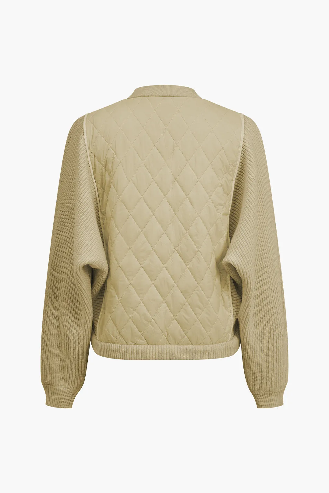 Knit Patchwork Zipper Cardigan sold by Micas product image thumbnail 2