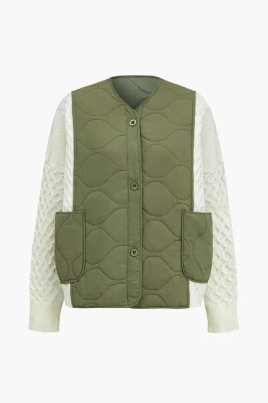 Patchwork Detail Sweater Cardigan sold by Micas