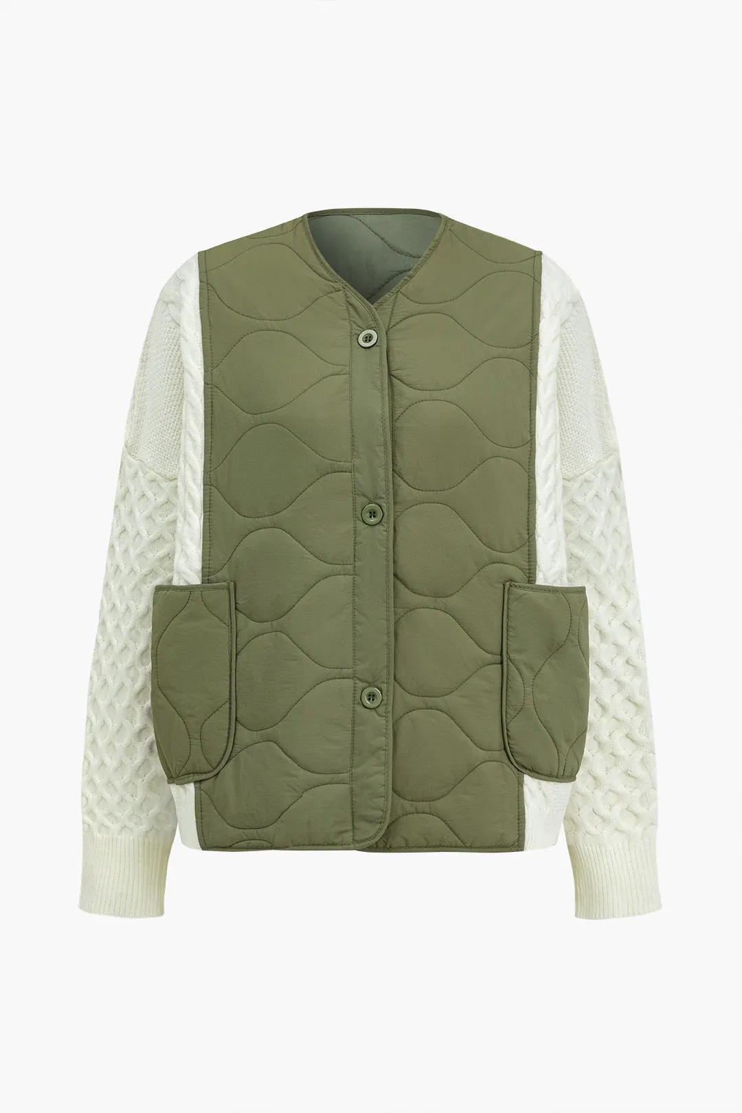 Patchwork Detail Sweater Cardigan sold by Micas