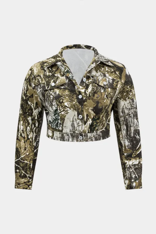 Plus Size Branches Print Jacket sold by Micas
