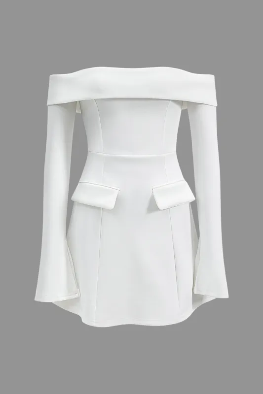 Off Shoulder Long Sleeve Zipper Mini Dress sold by Micas