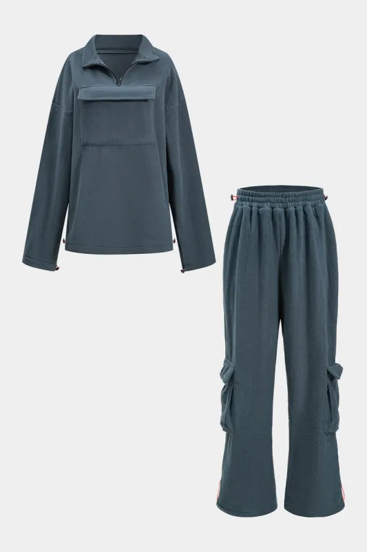 Pocket DrawString lynlås bukser sæt sold by Micas