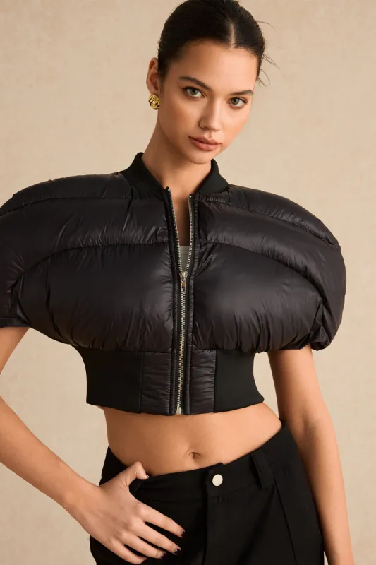 Padded Zipper Cropped Puffer sold by Micas