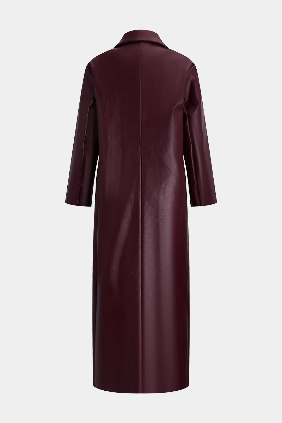 Faux Leather Button Fake Pockets Coat sold by Micas product image thumbnail 2