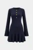Asymmetrical Round Neck Long Sleeve Mini Dress sold by Micas