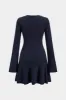 Asymmetrical Round Neck Long Sleeve Mini Dress sold by Micas