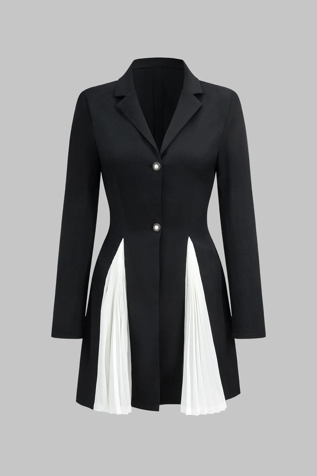 Pleated Patchwork Long Sleeve Mini Dress sold by Micas