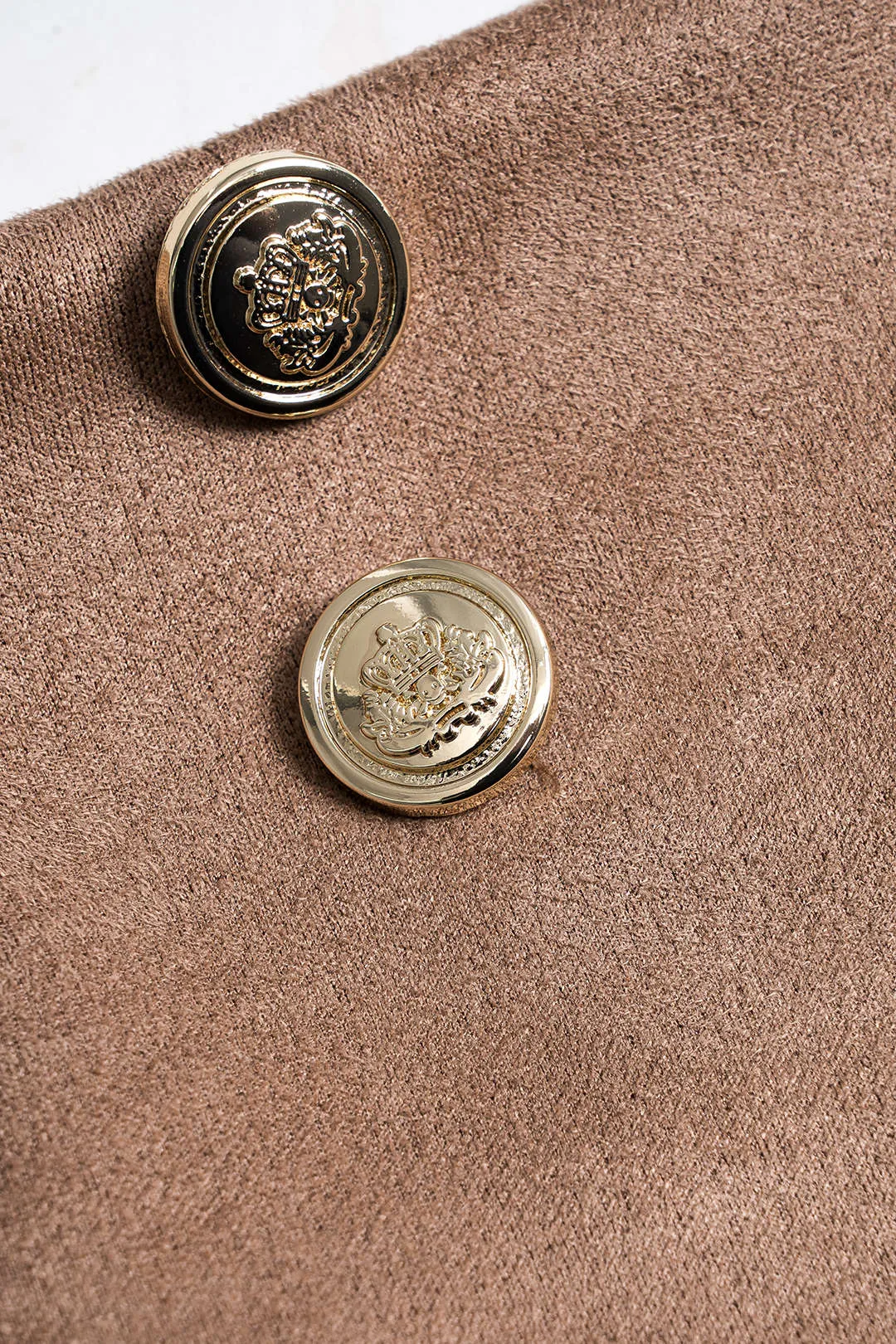 Suede Metallic Button Pleated Skirt sold by Micas product image thumbnail 3