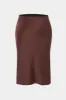 Plus Size Satin High Waist Midi Skirt sold by Micas