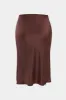 Plus Size Satin High Waist Midi Skirt sold by Micas