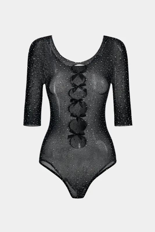 Skær bue sheer kortærmet bodysuit sold by Micas