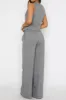 Solid Vest And Wide Leg Pants Set sold by Micas
