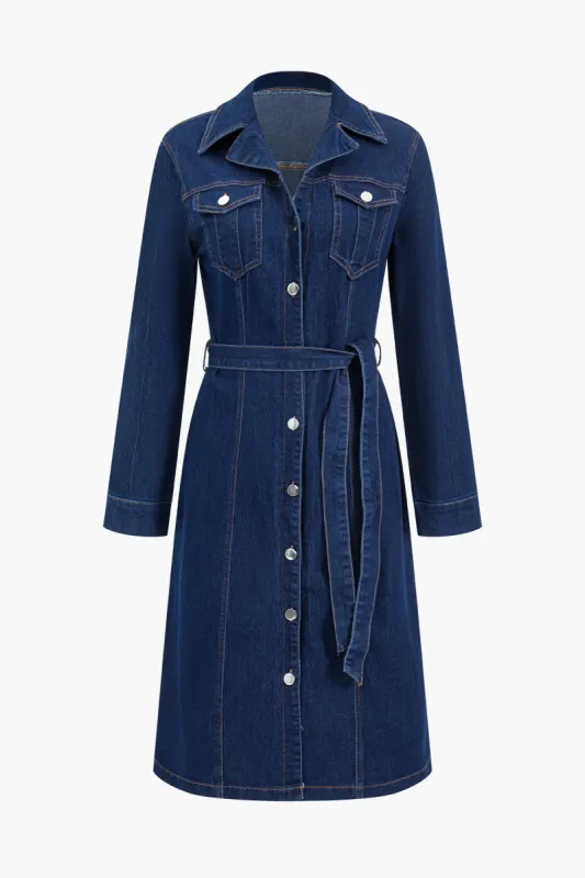 Denim lomme bæltet overtøj sold by Micas