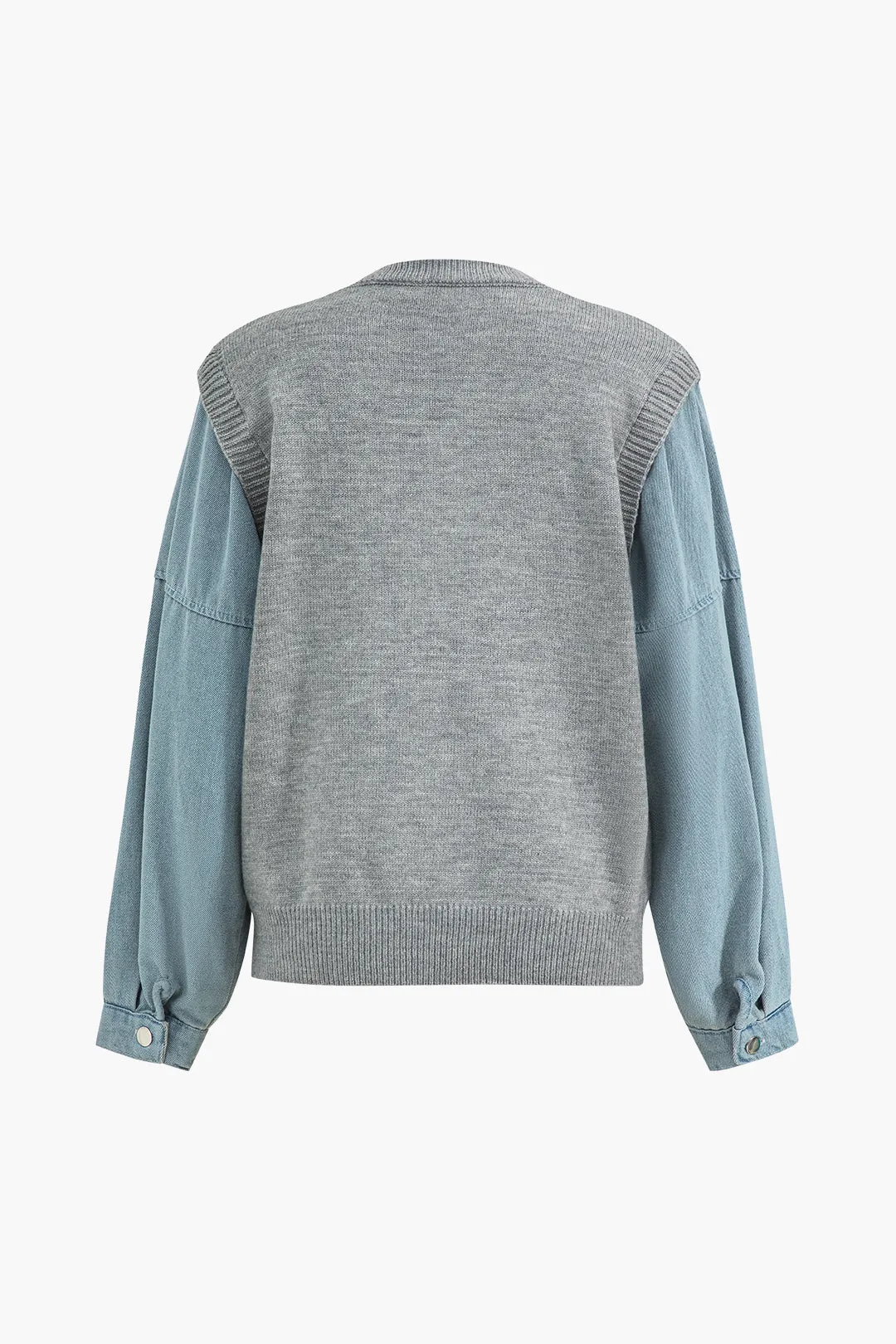 Denim patchwork sweater langærmet top sold by Micas product image thumbnail 3