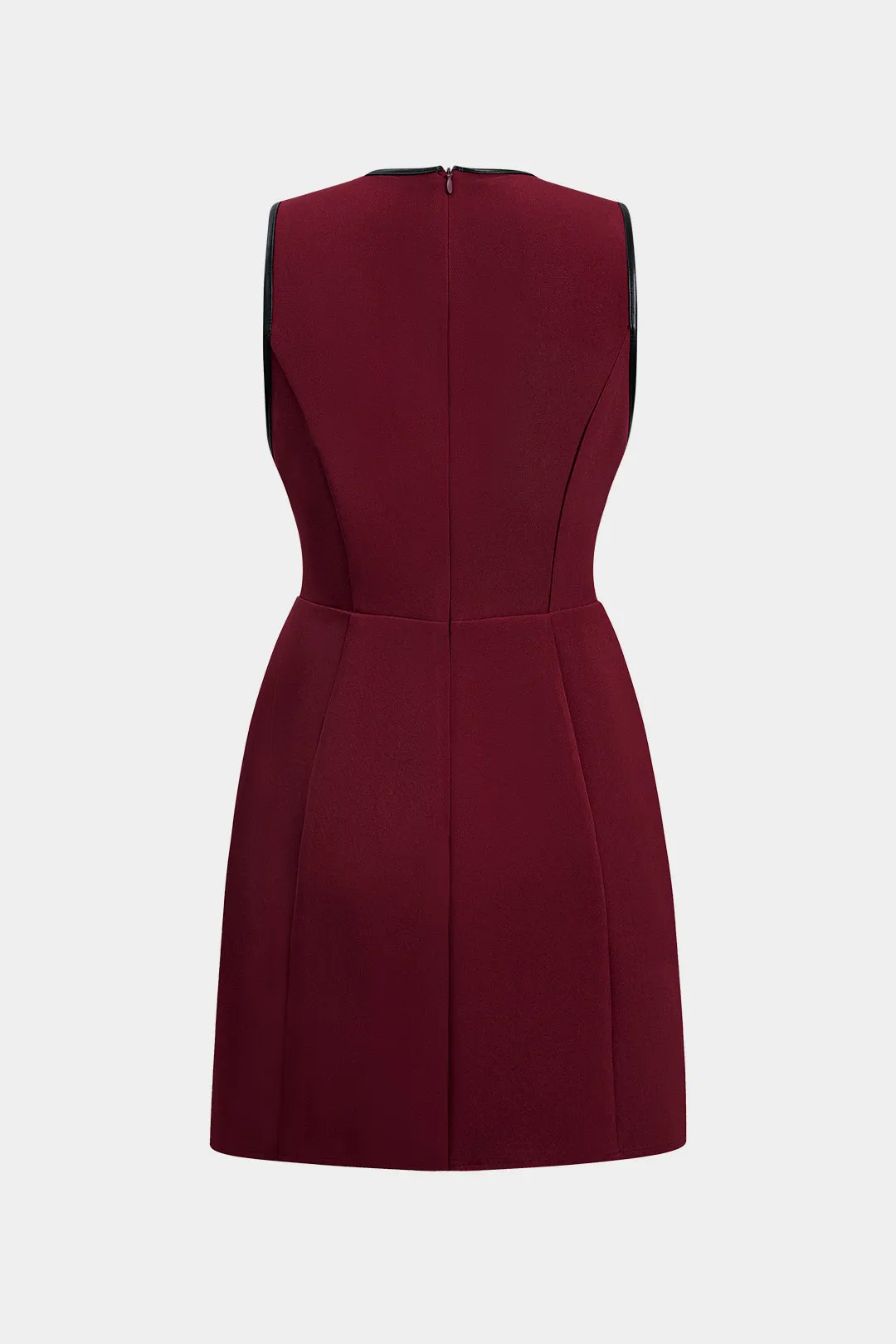 Faux Leather Bow Sleeveless Mini Dress sold by Micas product image thumbnail 2