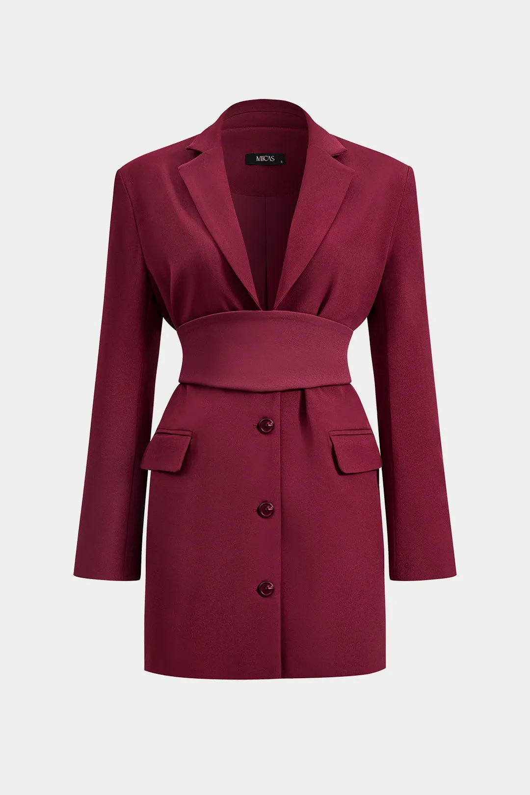 Back Tie Detail Long Sleeve V-neck Mini Dress sold by Micas