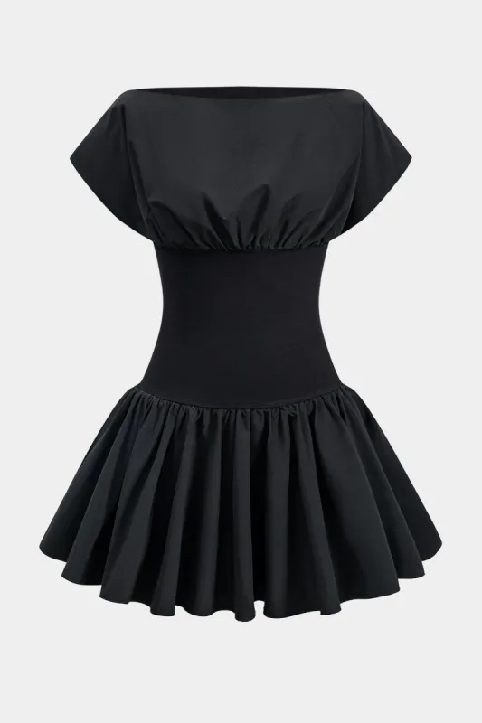 Ruched Patchwork Mini Dress sold by Micas