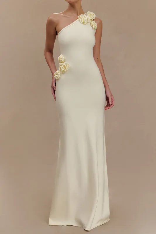 3D Floral Knit One Shoulder Maxi Dress sold by Micas