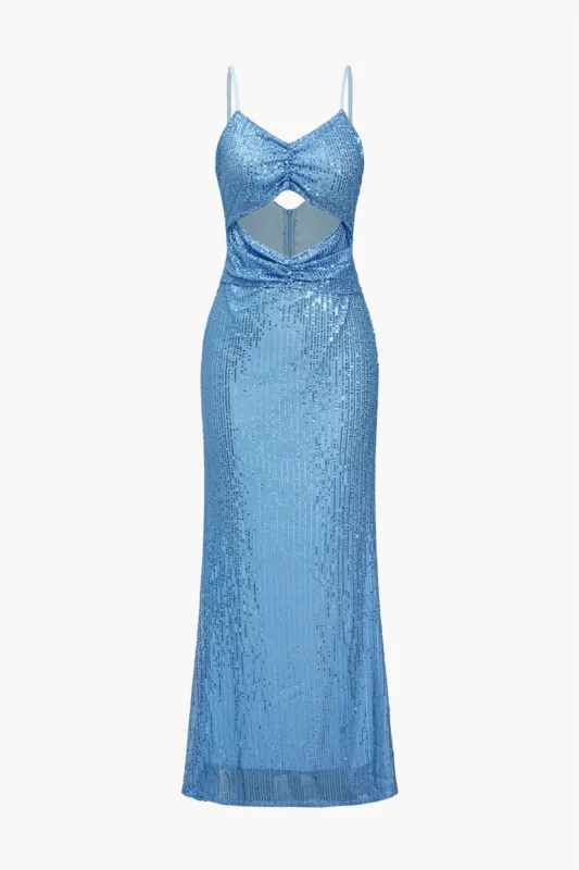 Sequin Hollow Out Sleeveless Maxi Dress sold by Micas