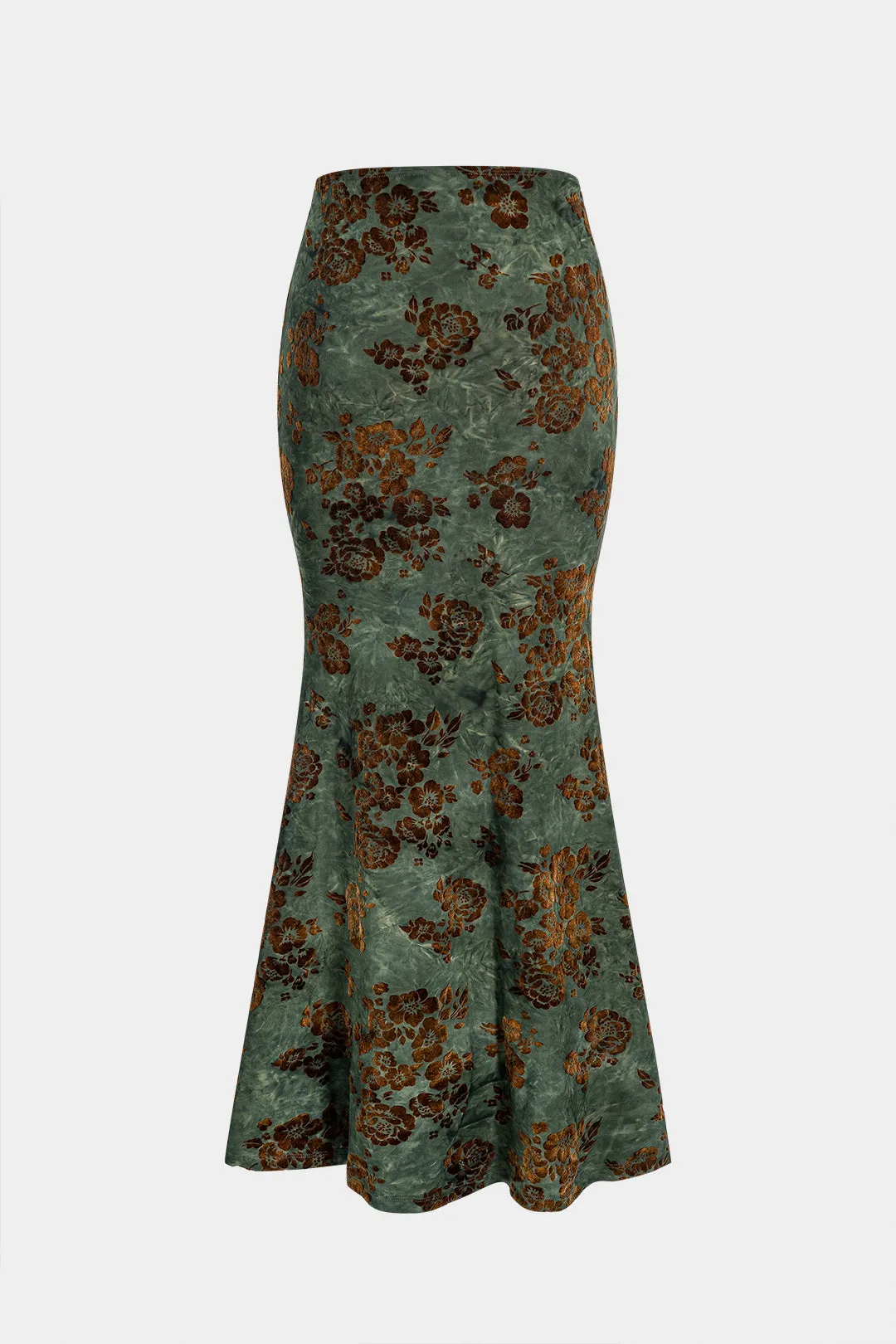 Blomsterprint fløjl ruched nederdel sold by Micas product image thumbnail 2