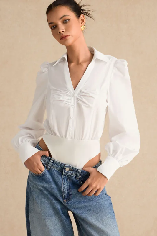 Ruched Long Sleeve Bodysuit sold by Micas