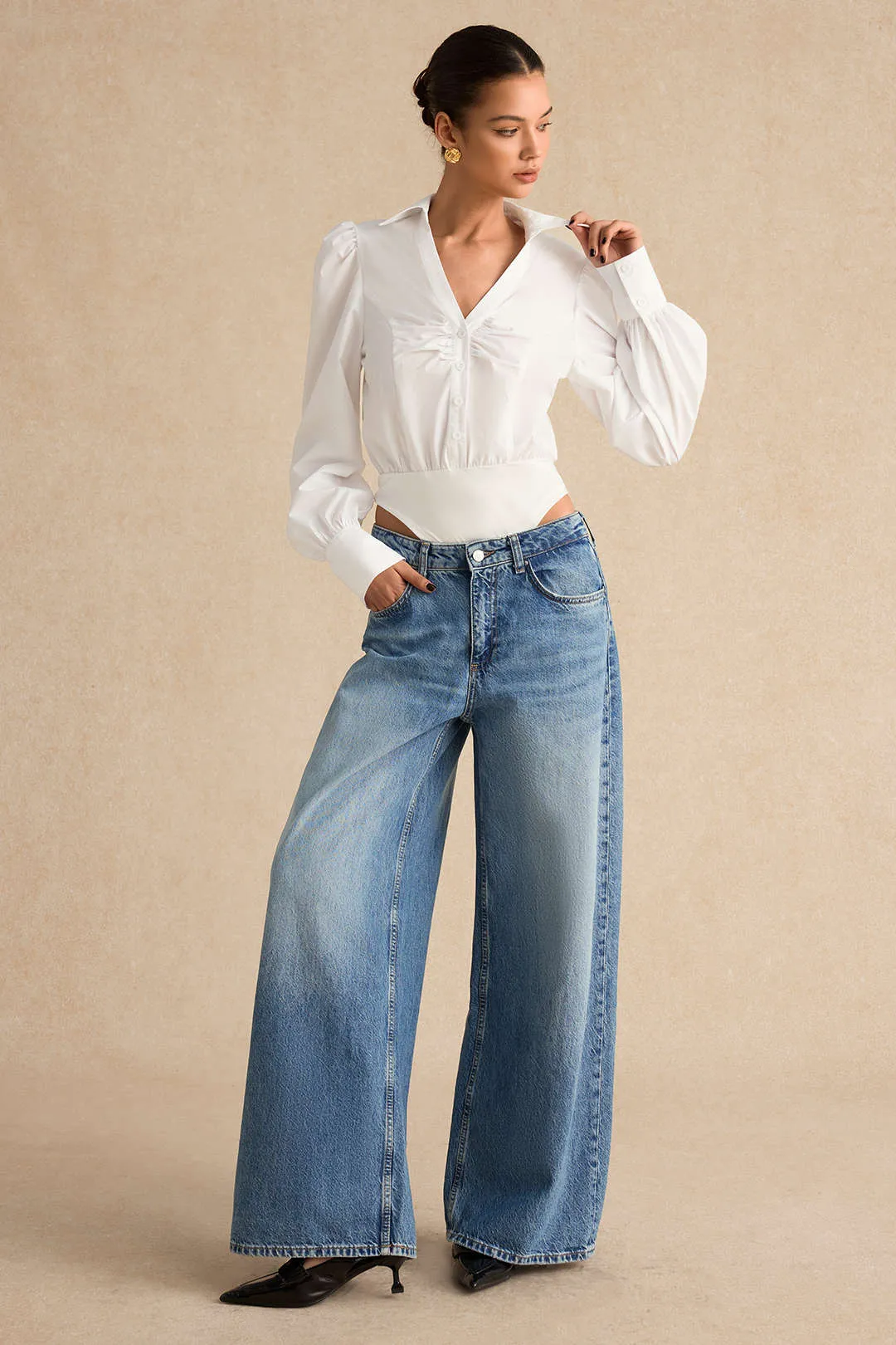 Ruched Long Sleeve Bodysuit sold by Micas product image thumbnail 2