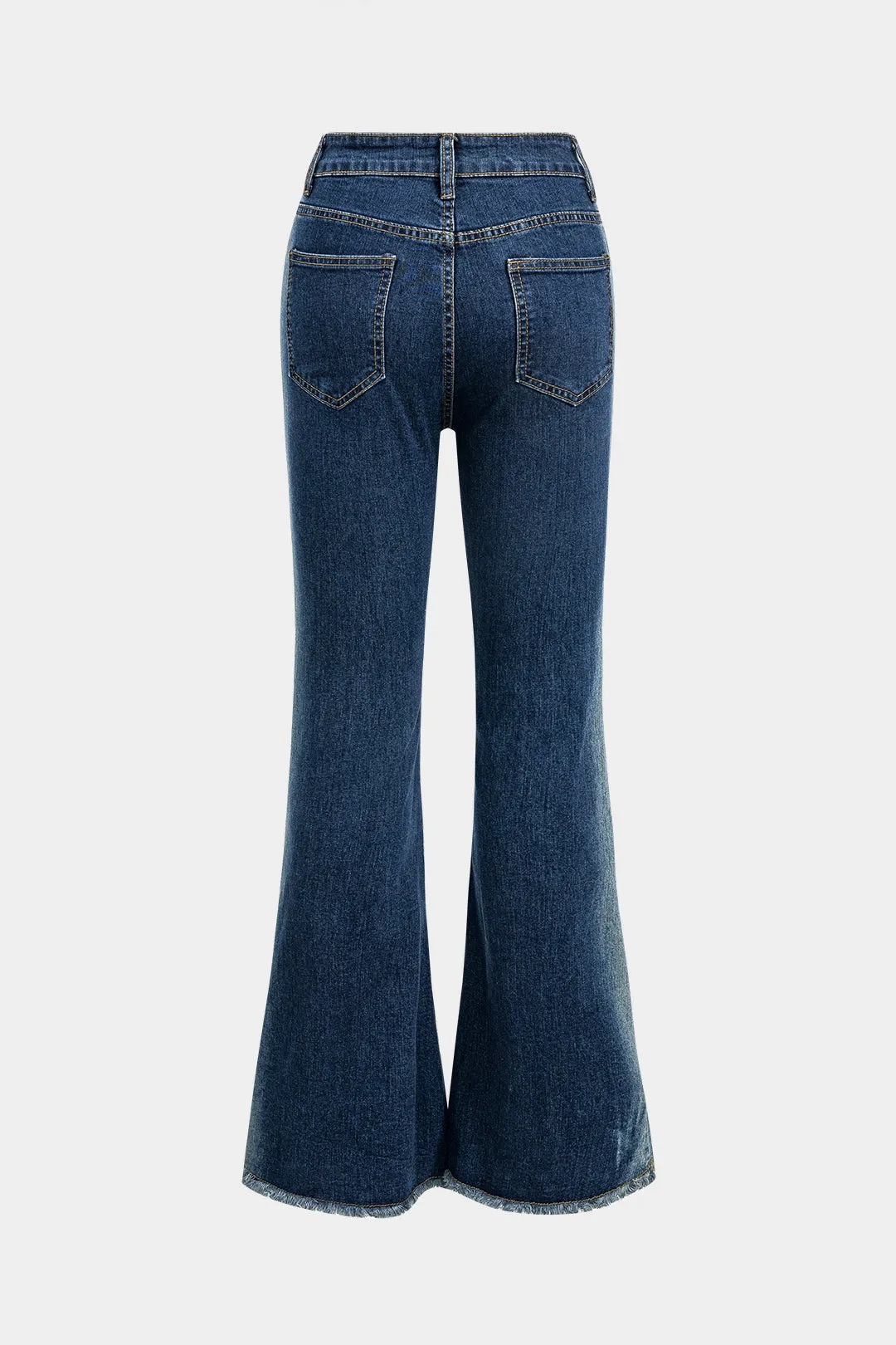 Denim blussede høje talje patchwork jeans sold by Micas product image thumbnail 2