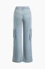 Flap Pocket Straight Leg Jeans sold by Micas