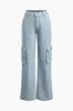 Flap Pocket Straight Leg Jeans sold by Micas