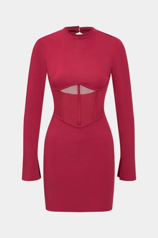 Backless Corset Long Sleeve Midi Dress sold by Micas