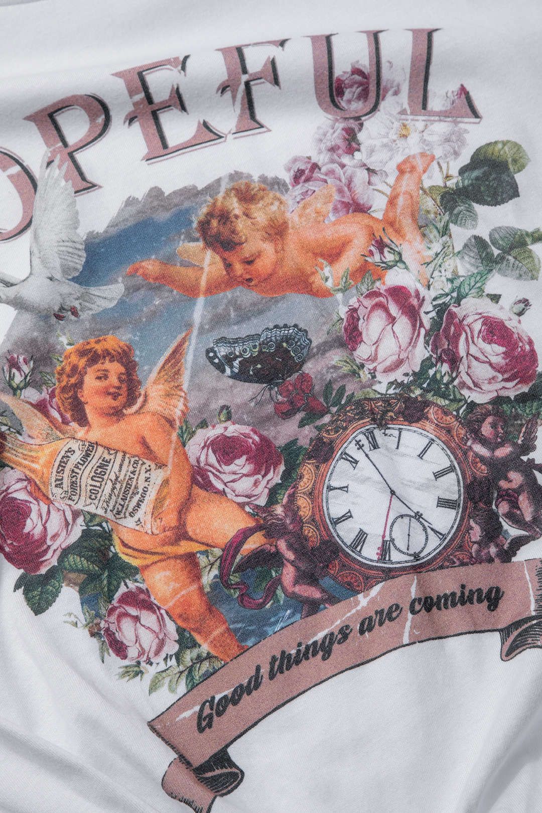 Hopeful Graphic Rolled Cuff Knot Hem T-Shirt sold by Micas product image thumbnail 4