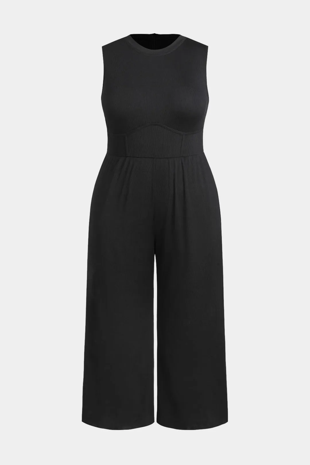 Plus Size Zipper Detail Sleeveless Jumpsuit sold by Micas