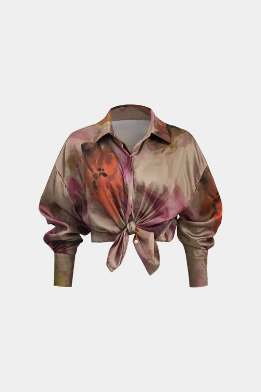 Tie Dye Print Long Sleeve Collar Shirt sold by Micas