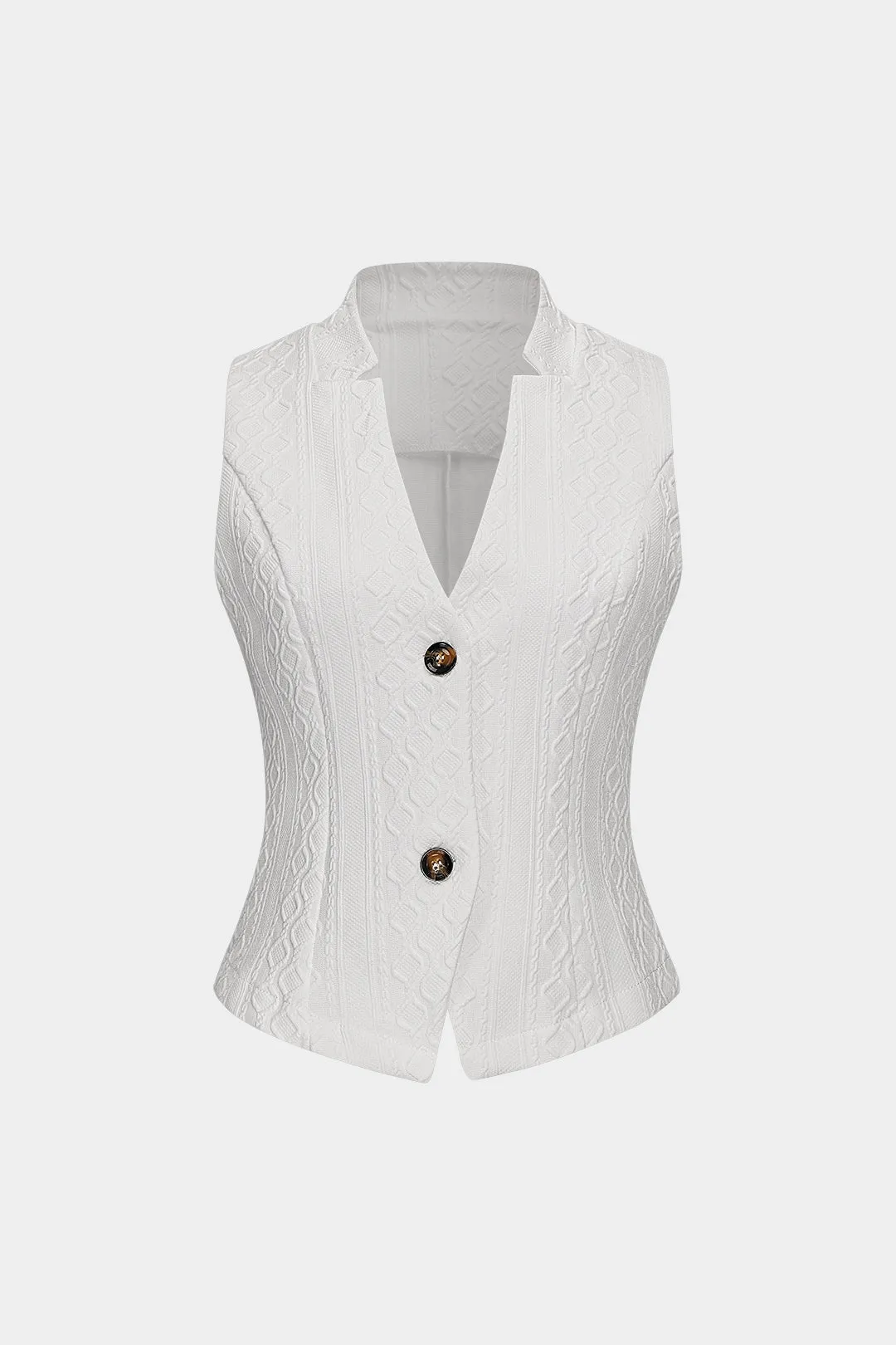 Button Detail Sleeveless Vest sold by Micas