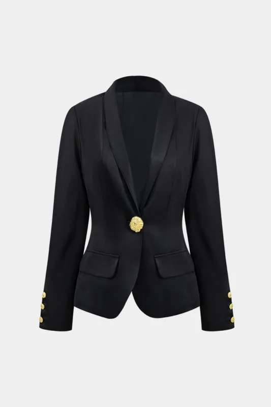 Metal Button V-neck Blazer sold by Micas