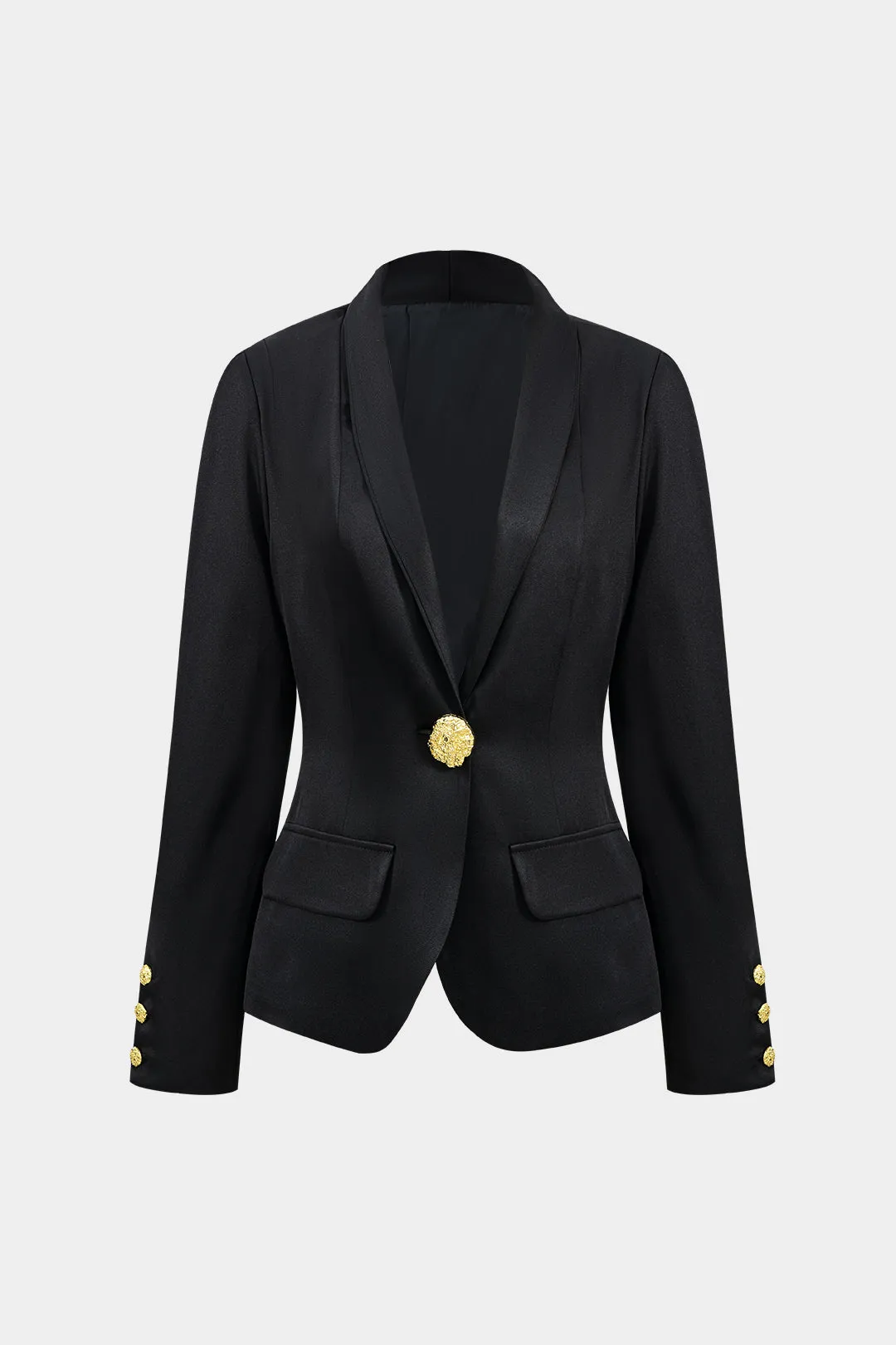Metal Button V-neck Blazer sold by Micas
