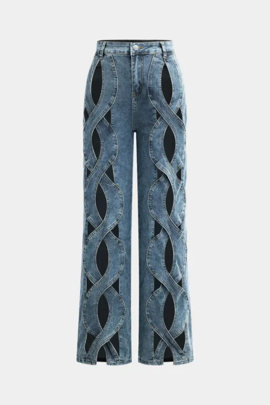 Denim skåret lige ben jeans sold by Micas