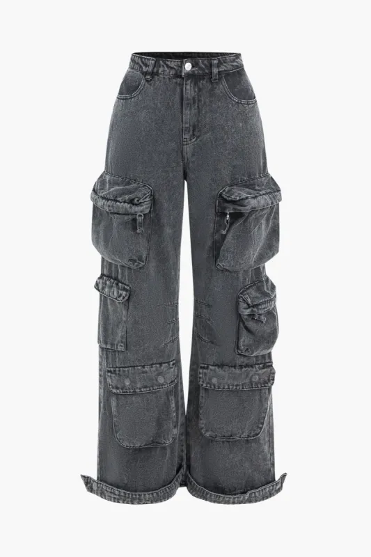 Denim lomme -knap jeans sold by Micas