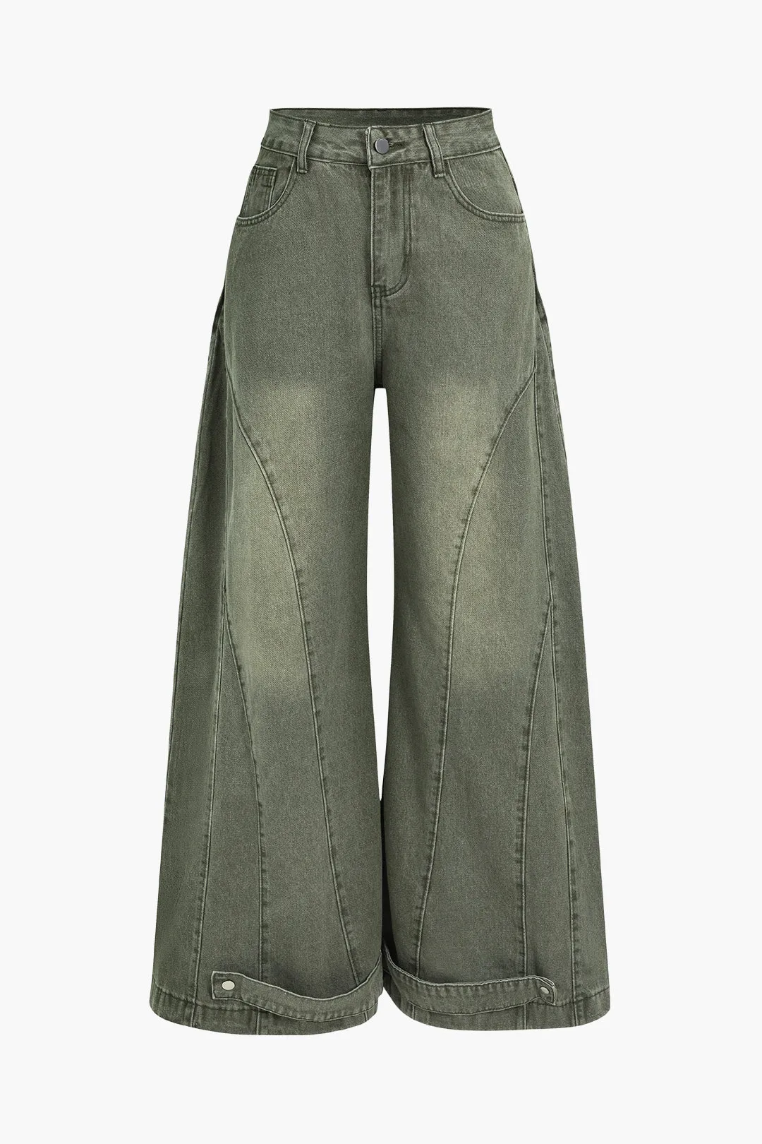 Denim vaskede brede ben jeans sold by Micas