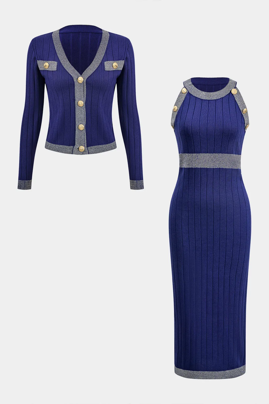 Strik knap Sweater Cardigan and Dress Set sold by Micas