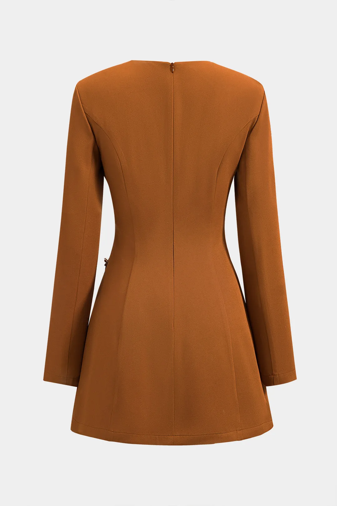 Metallic Button Round Neck Mini Dress sold by Micas product image thumbnail 2