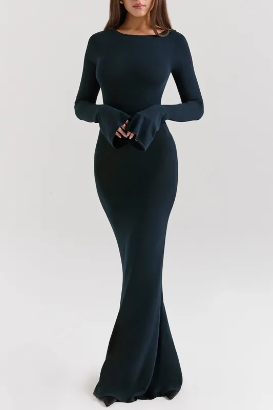 Bell Sleeve Backless Long Sleeve Maxi Dress sold by Micas
