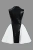 Faux Leather Patchwork V-Neck Mini Dress sold by Micas